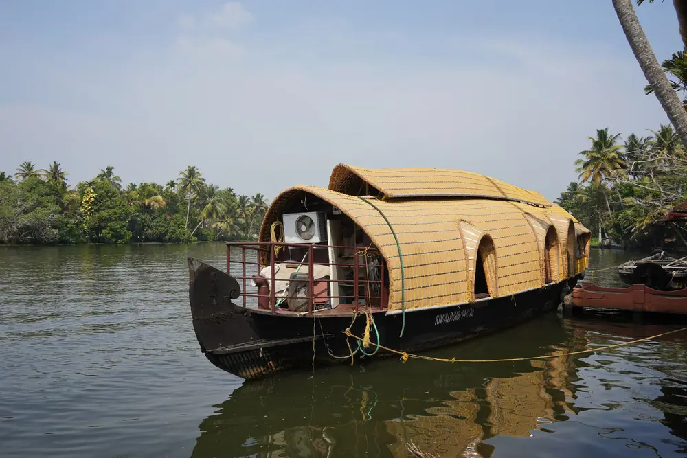 A rice-boat houseboat moored at Nedumudy, Alappuzha